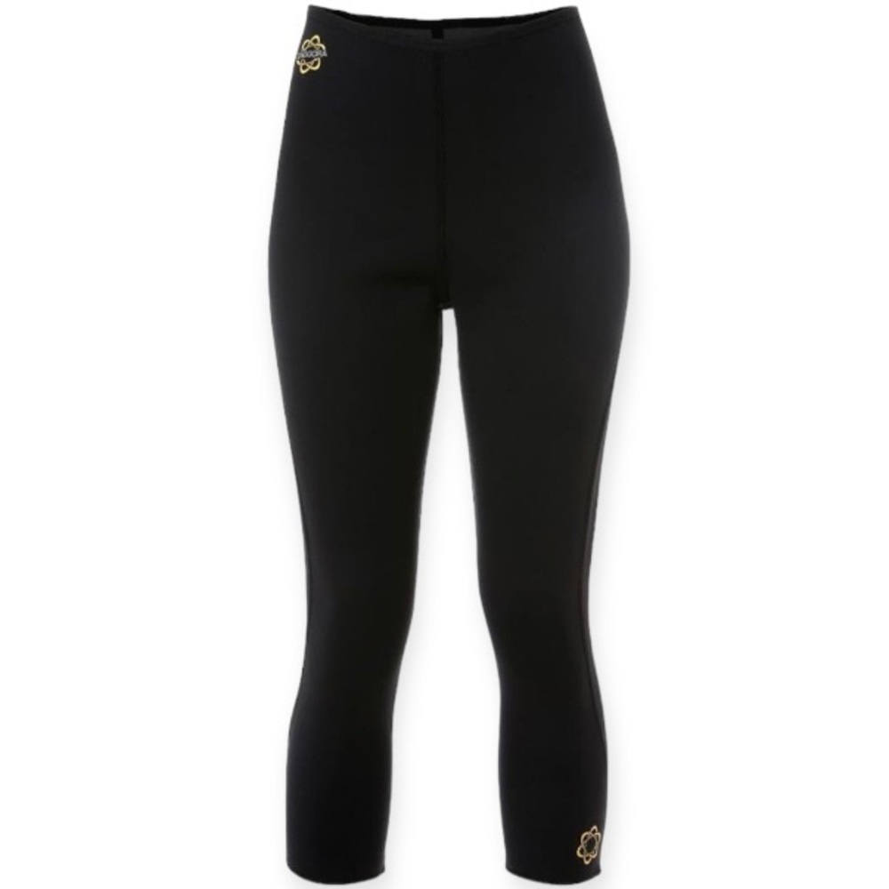 Zaggora NWT Size XS Neoprene Cropped Active Pants Slimming Leggings Black Logo